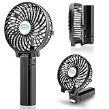 【LARGAS HORAS DE TRABAJO】 Con una batería de litio recargable de 2200 mAh 18650, el ventilador sigue funcionando durante 2.5 a 11 horas.