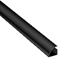 D-Line 1MCT2222B Quadrant CableTraC, Quarter Round Cable Tidy Solution, Cable Management for Corners, Popular Floor Trim Alternative - 22mm (W) x 22mm (H) x 1-Meter (L) - Black