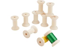 PH PandaHall 10 pz Bobine di Filo Vuote in Legno Bobina di Legno Vintage Bobina di Filo per Ricamo e Cucito in Legno Bobina di Legno Color Neve per Tessili Filo Tessitura Nastro Artigianato 4.8x3 cm