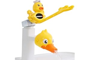 ZHAOYCSH Extensor de Grifo para Niños, Extensor de Lavabo en Forma de Pato, Alargador de Grifo para Lavamanos de Cocina y Baño con Temática de Dibujos Animados, Facilita el Lavado de Manos para Niños Pequeños