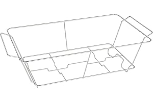 BLUESAKI HOME Stackable Chafing Dish Buffet Rack Stand 2-Pack – Chrome Wire Non-Foldable Food Warmer Rack for Catering, Events, Parties – Holds Full or Half Size Foil Trays (2, NON FOLDING STACKABLE)