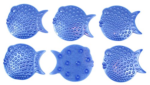 6 Stück Antirutsch Pads Sticker f. Bad u. Dusche Antibakteriell / Fische 803500