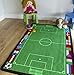 Kids Euro Football Mat Fun Non Slip Childrens Green Footie Rugs 100cm x 150cm