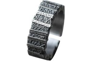 Auriselle Anello da Uomo Regolabile con Struttura a Recinzione Vintage Viking Retro Open Ring Anello da Pollice Gothic Punk Gioielli Regali per Uomini Ragazzi Padre