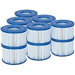 Bestway Filter Cartridge VI for Lay-Z-Spa, White and Blue, 6 Twin Pack