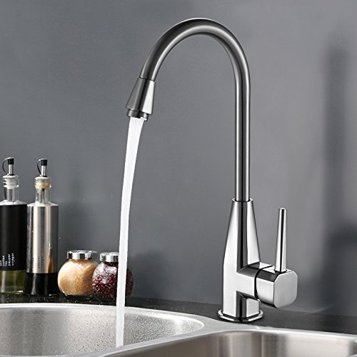 Auralum® Chrom Küchenarmatur Mischbatterie Wasserhahn Armatur Waschtischarmatur Waschbecken Spüle Wasserfall für Küche Type B - 6