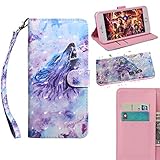 BONROY Samsung Galaxy S7 Case, Wallet Case Soft PU Leather Notebook Design Case with Kickstand Function Card Holder and ID Slot Slim Flip Protective Cover-(TX-snarling wolf)