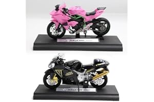 SIMMPU Black & Pink Motorbike Mini Figurine Cake Topper Set,Alloy Motorbike Figures Toy Cupcake Toppers Highly Simulation Motorbike Model Vehicle Toy PVC Kids Toy Gift Set