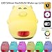 Lichtwecker Kinder, SOLMORE LED Silikon Nachtlicht Wecker mit Licht Wake up Licht Schweinwecker Touch Schalter mit 7 Beleuchtung Temperatur und Datum Lampe USB-Aufladung Lichtwecker für Kinder Baby Schlafzimmer Kinderzimmer Camping Geburtstagsgeschenk