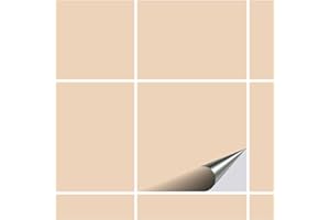 FoLIESEN - Fliesenaufkleber 15x15 cm | selbstklebende Fliesen-Folie für Bad & Küche | entfernbare Klebe-Folie für Wandfliesen Küchenrückwand & Bordüren | 20 Klebefliesen, .:Elfenbein matt