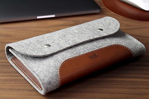 Pack   Smooch Cable Bag  Schutzh  lle f  r Ladekabel  Filz  Grau