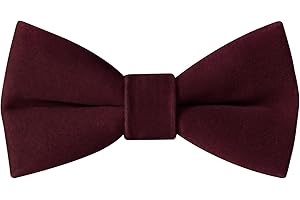 HOULIFE Nœud papillon en velours pour enfant - Nœud papillon réglable pré-noué pour garçon et fille - Couleur unie - Pour fête, bal, banquet, mariage