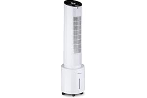 Klarstein Rafraichisseur d'Air 4 en 1, Climatiseur Portable, Humidificateur, Ventilateur, Ioniseur, Climatiseur Mobile Sans Évacuation, Pack Glacons, Réservoir 4L, 45W, Puissant Débit d'Air 400m³/h