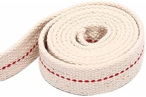 Hell Blues Lantern Wicks Oil Lamp Wick Wide 1 Inch Flat Cotton Wick with Genuine Red Stitch Replacement Wick for Candle Burners and Paraffin Oil Kerosene Based Lanterns (6 Feet)
