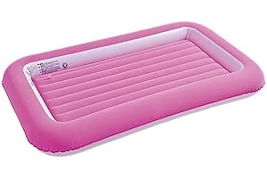 ELEX Trendi Kids Airbed with Bumper/Junior Airbed with Bumper/Inflatable bed with Airlock/Kids Camping Bed/Electric Air Pump/Pink and Blue (Kids Air Bed - Pink)