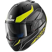Tiburón evo-one 2 Krono cascos de motocicleta, color negro/amarillo/gris, tamaño M