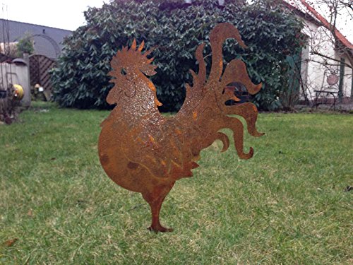 Gartenstecker Edelrost – imposanter Hahn – Höhe 51 cm - 2