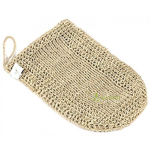 Exfoliating glove hemp natural fibers handmade 20 cm