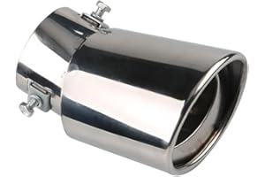 MOCNT Tubo di Scarico per Auto Acciaio Inossidabile Terminale di Scarico Silenziatore Punta di Scarico Coda Tubo di Scappamento Modificato Uscita Singola Curva Argento