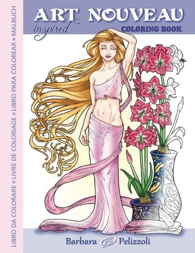 Télécharger Art Nouveau Inspired Coloring Book: Libro da colorare - Livre de coloriage - Libro para colorear - M Gratuit