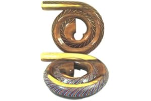 TERRAPIN TRADING Terrpain Trading Fair Trade Geschnitzte Mangoholz Handgemachtes & Painted Travel Didgeridoo (Devian)