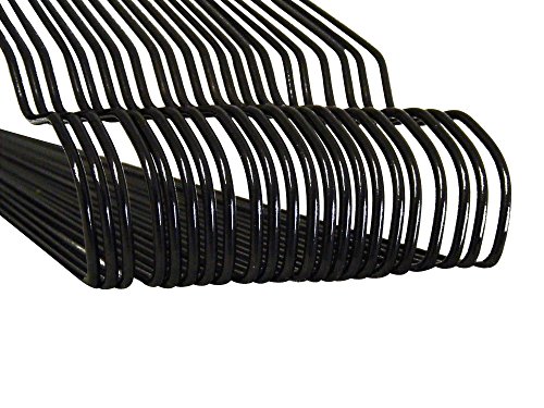 100 Drahtbügel in SCHWARZ von KleinesKaufhaus24 – Top Qualität aus hochwertiger Zink- und farbiger Pulverbeschichtung – Hochwertige Drahtkleiderbügel für Sie und Ihn - 2