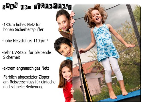 Terena® Ersatznetz Sicherheitsnetz für Trampolin 244 – 305 – 366 – 396 – 430 – 460 – 488 - 2