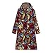 Produktbild TianWlio Jacken Parka Mäntel Herbst Winter Warme Outwear Blumendruck Mit Kapuze Taschen Vintage Übergröße Mäntel (5XL, rot)