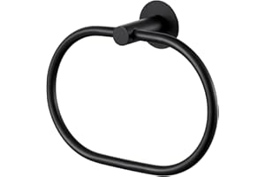 NUWIQ Brushed Stainless Steel Self Adhesive Towel Ring, 22cm x 13cm, for Bathroom & Kitchen