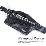 Teorder Laufgürtel Running Fitness Belt für Joggen,Outdoor Trekking,Sport Hüfttasche für iPhone 6/6s/7 Plus/Samsung Galaxy Handy, Lauftasche/Gürteltasche/Wasserdichte Fitness Gürtel / WaistPack Bauchtasche / Lauf und Sports Gürtel mit Hüfttasche / Laufen Handytasche, für Damen/Herren, mit reißverschluss,Reflektierenden Streifen,Built-in zwei Tasche(Schwarz) - 