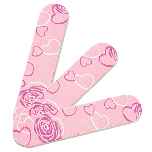 Carejoy 5pcs Nail Art 2-way Sponge Sandpaper Sanding File Buffer Polish Buffing Tool (Pink)