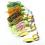 hengjia 5 Stück Spinnerbaits Metall Löffel Angelköder 0.57oz/8,5 cm harter Köder Hecht Bass Swimbait