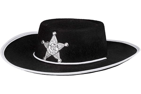 Boland 04030 – Enfants Chapeau Shérif, Noir, Assorti