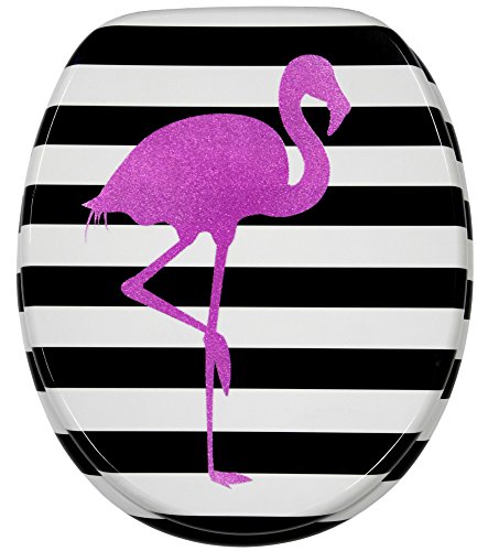 WC Sitz mit Absenkautomatik, hochwertige Oberfläche, einfache Montage, stabile Scharniere, Flamingo