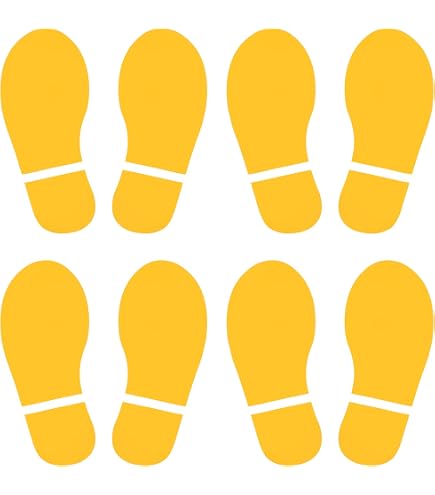Produktbild von HIMEN 10x Runde Bodenaufkleber Fußgängerweg Benutzen – Rutschfest & Wetterfest, 9 Cm Ø, Blau/weiß