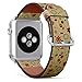 Produktbild Art-Strap Kompatibel mit für Big Apple Watch 42mm & 44mm - Uhrenarmband Ersatzarmbänder Lederarmband mit Edelstahl-Verschluss und Adapter (Blume)