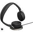 Jabra Evolve2 65 Flex - Stereo Headset with Bluetooth, Wireless Charging Pad, Noise-cancelling Jabra ClearVoice Technology and Hybrid ANC - Works with all leading UC Platforms - Black