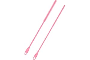 PEUTIER 2pz Spazzola di Paglia Silicone, 6mm + 8mm Spazzola Extra Lunga Pulizia Cannuccia Strumento Riutilizzabile Lavaggio Cannuccia Bottiglie Anello per Appendere Scovolini Pieghevoli (Rosa)
