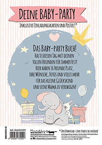 Hallo Baby – Das Baby-Party Buch für die beste Babyparty vor der Geburt mit allen Freundinnen der Mama und guten Wünschen, DIN A4 Buch mit Poster und Einladungskarten - 2