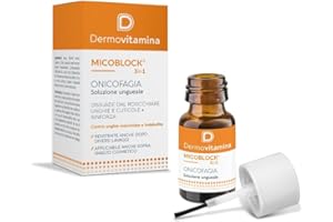 Dermovitamina Micoblock 3in1 Onicofagia - Soluzione Ungueale Amara - Dissuasore per il Rosicchiamento di Unghie e Cuticole - Rinforza Unghie - Con Vitamina H, Acido Ialuronico e Estratto di Riso - 7ml