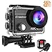 Price comparison product image Crosstour 4K 16MP Action Camera WiFi Waterproof with External Microphone Remote Control Anti-Shaking Time-Lapse and 2 Rechargeable Batteries and Accessories Sets for Skiing and Snowboarding