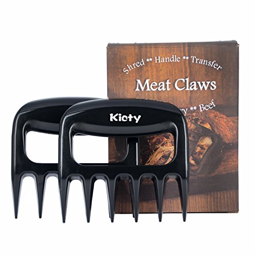 Kicty® Fleisch Gabel Greifer mit Pinsel Pork Abzieher für Fleisch Handler Schnitzen - Pulled Pork Werkzeug für Schweinefleisch Butts, Schweinefleisch Schultern für BBQ, Picknik 2 Stücke - Der Klassiker für die professionelle Küche