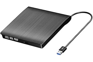 Arozxin Lettore CD/DVD esterno USB 3.0 e Type-C, masterizzatore DVD esterno portatile, ultra sottile, lettore CD esterno per Windows 10/8/7 / XP/Vista, Laptop, Mac, Macbook Air/Pro, Desktop