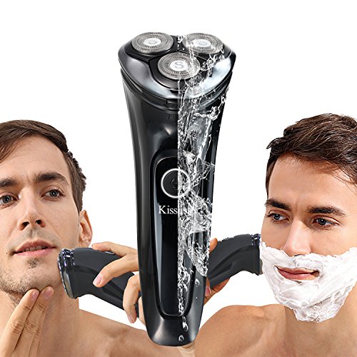 Kissliss Nass- & Trockenrasierer Wasserdichter Rotationsrasierer Elektrischer Rasierer für Männer, (USB Aufladen) - 4