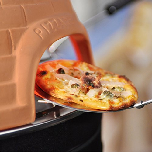 Elektrischer Pizza Ofen mit Steinbackplatte + Terrakotta-Haube, 1200Watt, Pizza direkt am Tisch backen - 8