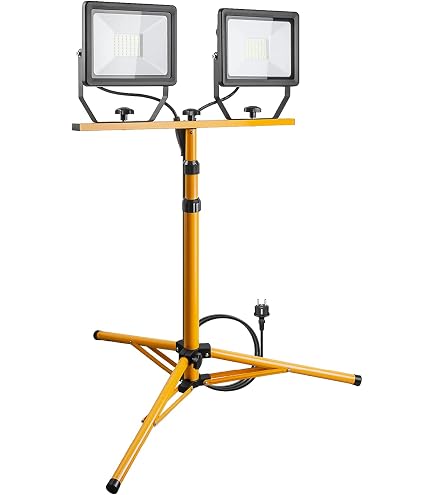 Smartwares Lampada Da Lavoro LED Con Treppiede FCL-80114, 4800 Lumen, 4000K, IP65, 100-170 Cm