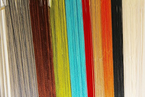 Fadenvorhang 90x245cm - versch. Farben wählbar + kostenloser Versand / Fadenvorhang mit Tunneldurchzug,Fadengardine, Raumteiler, Türvorhang, Stringvorhang, Mückenschutz, Fliegenschutz, Faden Vorhang, (Schoko Braun)