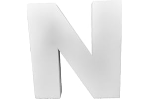 Decoporex - Letra N 40 cm de alto y 5 cm de grueso para Eventos, cumpleaños, Bodas, Celebraciones