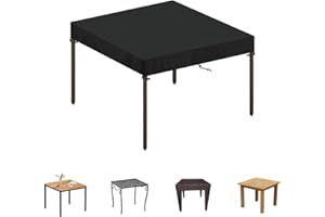 SIMPHAUS Funda Mesa Jardin Impermeable Funda Protectora Muebles Jardin Funda Exterior Mueble Jardin Anti-UV Tela Oxford 420D Cubierta para Mesa de Jardin 80x80x15cm