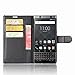 Produktbild XMT BlackBerry KEYone,BlackBerry DTEK70,BlackBerry Mercury 4.5" Hülle,Hohe Qualität PU Leder Portemonnaie Design Folio Tasche Cover für BlackBerry KEYone Smartphone (Schwarz)
